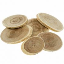 Discos de madera y corteza