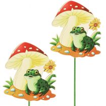 Artículo Tapón decorativo tapón floral de madera decoración rana 6,5 cm 18 piezas