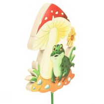 Artículo Tapón decorativo tapón floral de madera decoración rana 6,5 cm 18 piezas