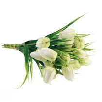 Artículo Fritillaria - Flor artificial de tablero de cuadros blancos, 38 cm, 6 unidades