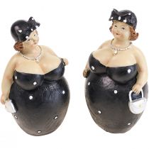 Figura decorativa mujer gordita figura de mujer decoración de baño H16cm set de 2