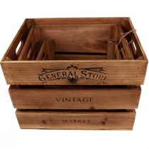 Artículo Caja de madera vintage decorativa flameada 38cm/32cm/26cm juego de 3