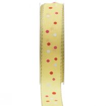 Artículo Cinta de regalo con lunares cinta amarilla 25mm 18m