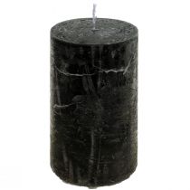Artículo Velas negras velas de pilar de color liso 50x100mm 4 piezas