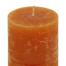 Artículo Velas pilar naranja oscuro semitransparente Sunset 50x100mm 4uds