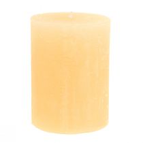 Artículo Velas Apricot Light Velas de pilar de color sólido 60×80mm 4pcs