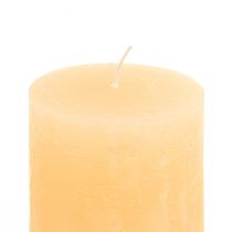 Artículo Velas Apricot Light Velas de pilar de color sólido 60×80mm 4pcs