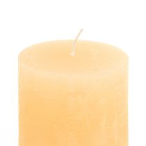 Artículo Velas Apricot Light Velas de pilar de color sólido 60×80mm 4pcs