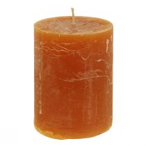 Artículo Velas de pilar naranja oscuro color liso Sunset 60x80mm 4 piezas
