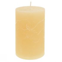 Artículo Velas de pilar de color liso de color albaricoque claro, 60 x 100 mm, 4 unidades