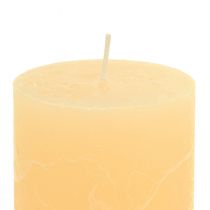 Artículo Velas de pilar de color liso de color albaricoque claro, 60 x 100 mm, 4 unidades