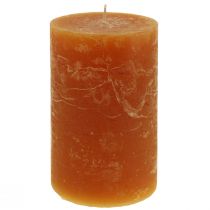 Artículo Velas de pilar naranja oscuro color sólido Sunset 60x100mm 4 piezas