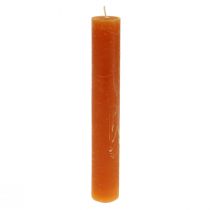 Artículo Velas cónicas naranja oscuro color sólido Sunset 34x240mm 4ud