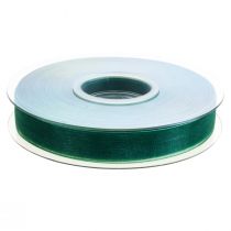 Artículo Cinta de organza cinta de regalo verde borde tejido abeto verde 15mm 50m