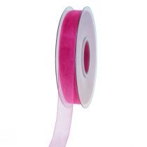 Artículo Cinta de organza cinta de regalo cinta rosa orillo 15mm 50m