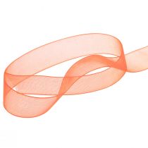 Artículo Cinta de organza cinta de regalo cinta naranja orillo 15mm 50m