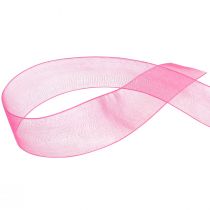 Artículo Cinta de organza cinta de regalo cinta rosa orillo 25mm 50m