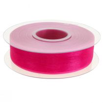 Artículo Cinta de organza cinta de regalo cinta rosa orillo 25mm 50m