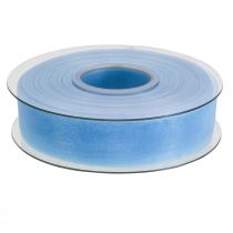 Artículo Cinta de organza cinta de regalo cinta azul claro orillo azul 25mm 50m