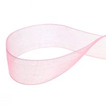 Artículo Cinta de organza cinta de regalo cinta rosa orillo 25mm 50m