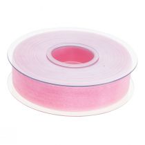 Artículo Cinta de organza cinta de regalo cinta rosa orillo 25mm 50m