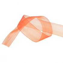 Artículo Cinta de organza cinta de regalo cinta naranja orillo 25mm 50m