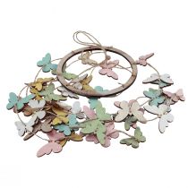 Artículo Campana de viento decoración mariposas decoración ventana madera Ø15cm 55cm