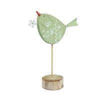 Decoración decorativa de mesa de pájaros Decoración de madera de Pascua menta 18x13,5cm 4 piezas