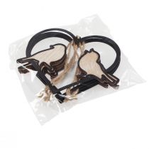 Artículo Adorno colgante corazón con pájaros decoración para colgar 12 cm 4 piezas