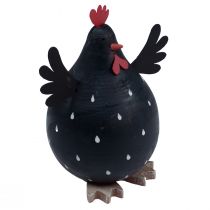 Artículo Pollo decorativo decoración de madera negra gallina decoración de Pascua madera Al.13cm