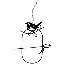 Artículo Decoración colgante pájaros decorativos de metal negro 18×22,5cm 3ud