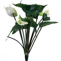 Artículo Flores artificiales, flor de flamenco, anturio artificial blanco 36cm