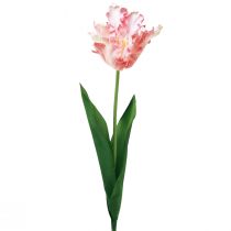 Artículo Flor artificial loro tulipán tulipán artificial rosa 69cm