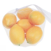 Artículo Limones artificiales de 8 cm para decorar alimentos, juego de 6