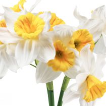Artículo Narcisos Artificiales Flores de Seda Blanca Narcisos 40cm 3uds