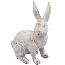 Artículo Conejo sentado conejo decorativo piedra artificial blanco marrón 15,5x8,5x22cm