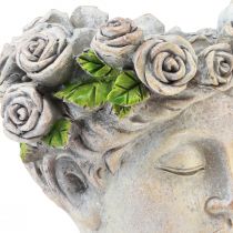 Artículo Maceta cara busto de mujer cabeza de planta aspecto hormigón Al. 18 cm