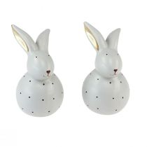 Artículo Figuras decorativas de conejitos de Pascua conejos con patrón de puntos 13cm 2ud