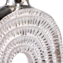 Artículo Jarrón decorativo de metal plateado con espiral de concha de caracol Al. 31 cm