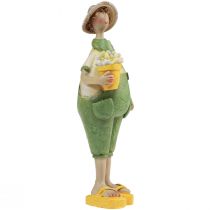 Artículo Figuras decorativas decoración de mesa de jardinero verano verde amarillo 16,5×5,5cm 2uds