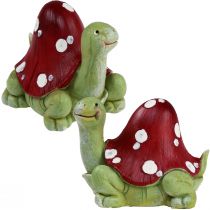 Artículo Tortuga decoración agárico de mosca decoración verde rojo 10cm 2ud