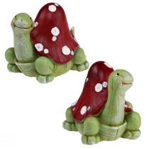 Artículo Tortuga decoración agárico de mosca decoración verde rojo 10cm 2ud