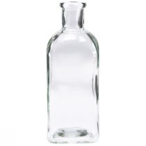 Botellas Decorativas Mini Jarrones Cuadrados Vidrio Transparente 7x7x18cm 6ud