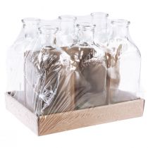 Artículo Botellas Decorativas Mini Jarrones Cuadrados Vidrio Transparente 7x7x18cm 6ud
