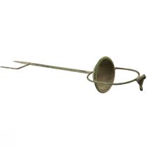 Artículo Pájaro decorativo bebe verde antiguo con pincho Ø11cm H55cm