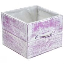 Artículo Cajón para plantas con tirador madera blanca rosa 12/15cm juego de 2