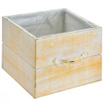 Artículo Cajón para plantas con tirador madera blanca naranja 12/15cm juego de 2