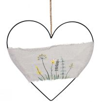 Artículo Anillo decorativo con anilla de metal en forma de corazón para colgar con hierbas silvestres L 31,5 cm 2 unidades
