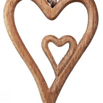 Artículo Corazón de madera corazones de madera natural para colgar 8×11cm 4ud
