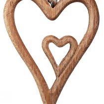 Artículo Corazón de madera corazones de madera natural para colgar 8×11cm 4uds